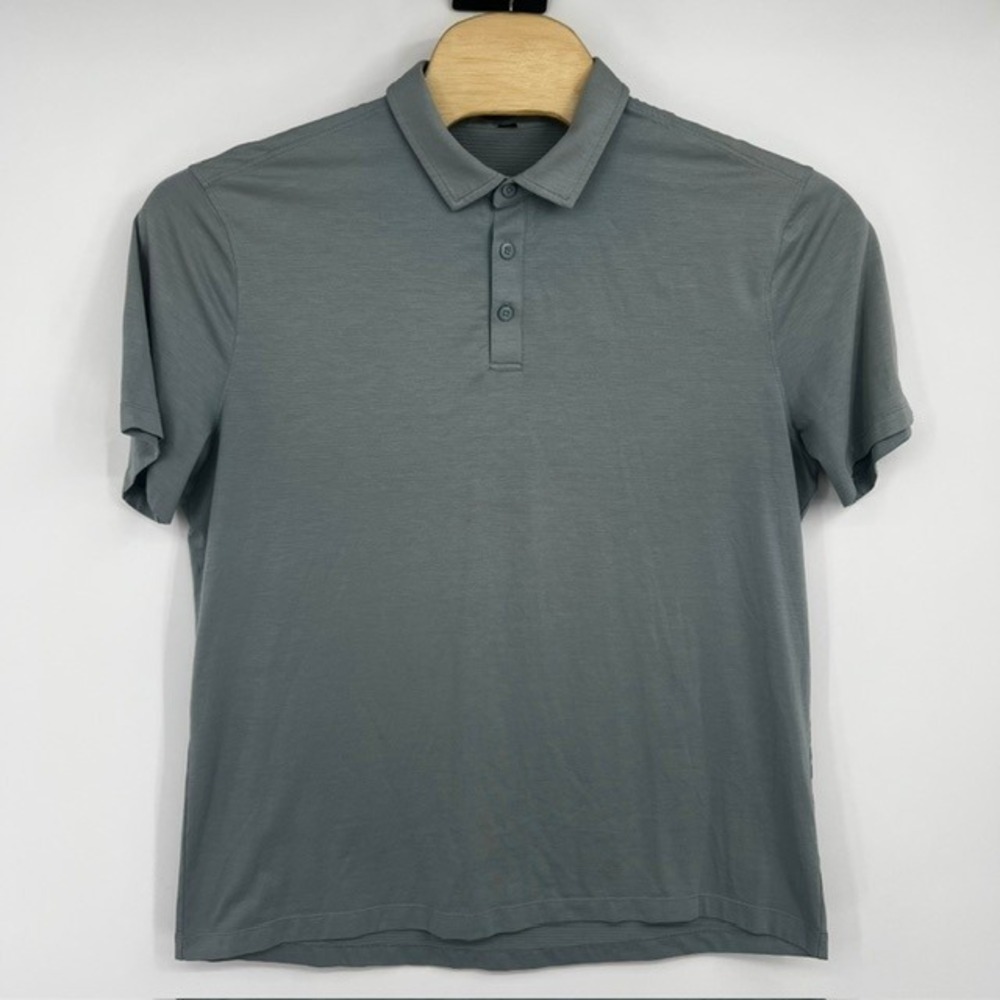 Lululemon Men's Slate Grey Short Sleeve Polo Shirt Size XL